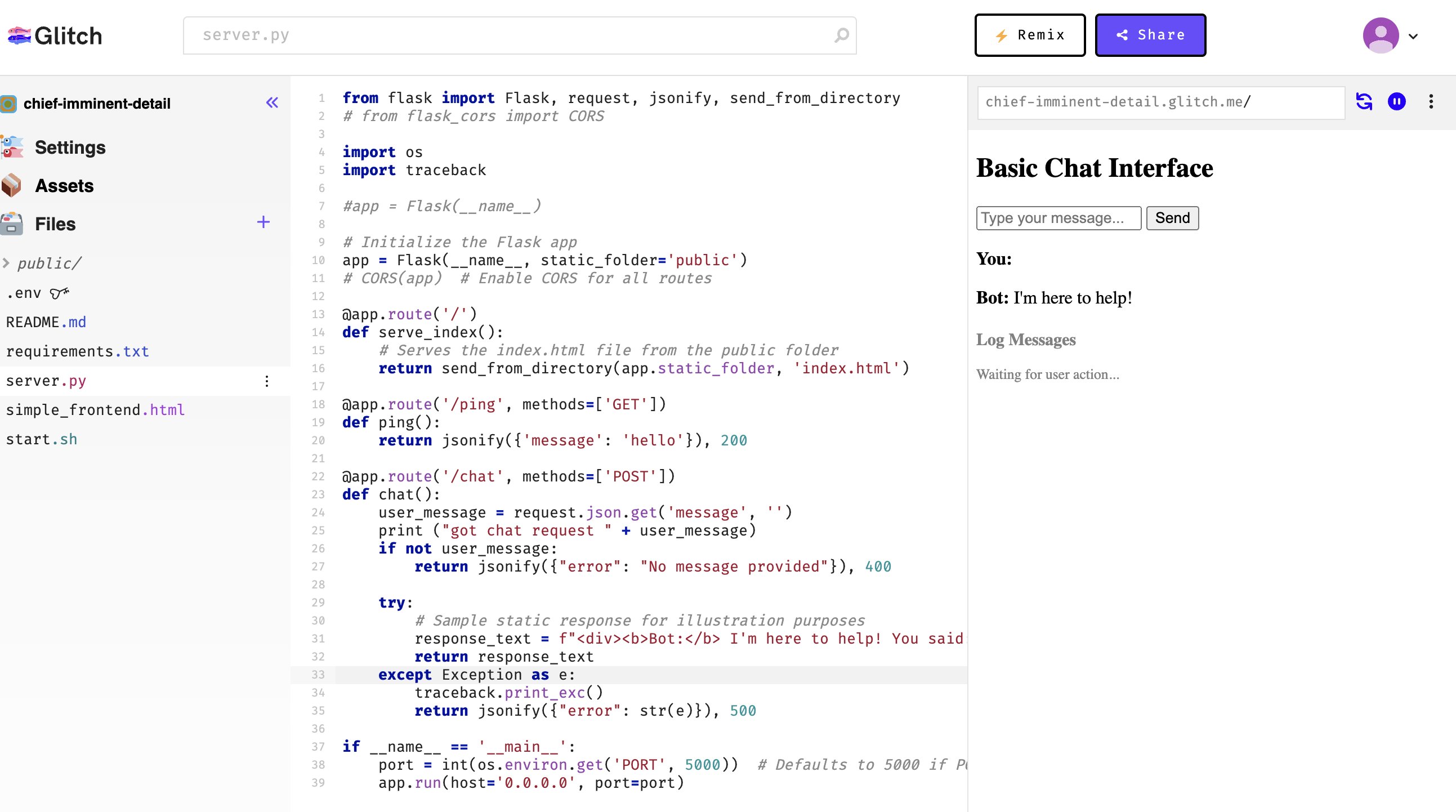 Webserver and REST API
