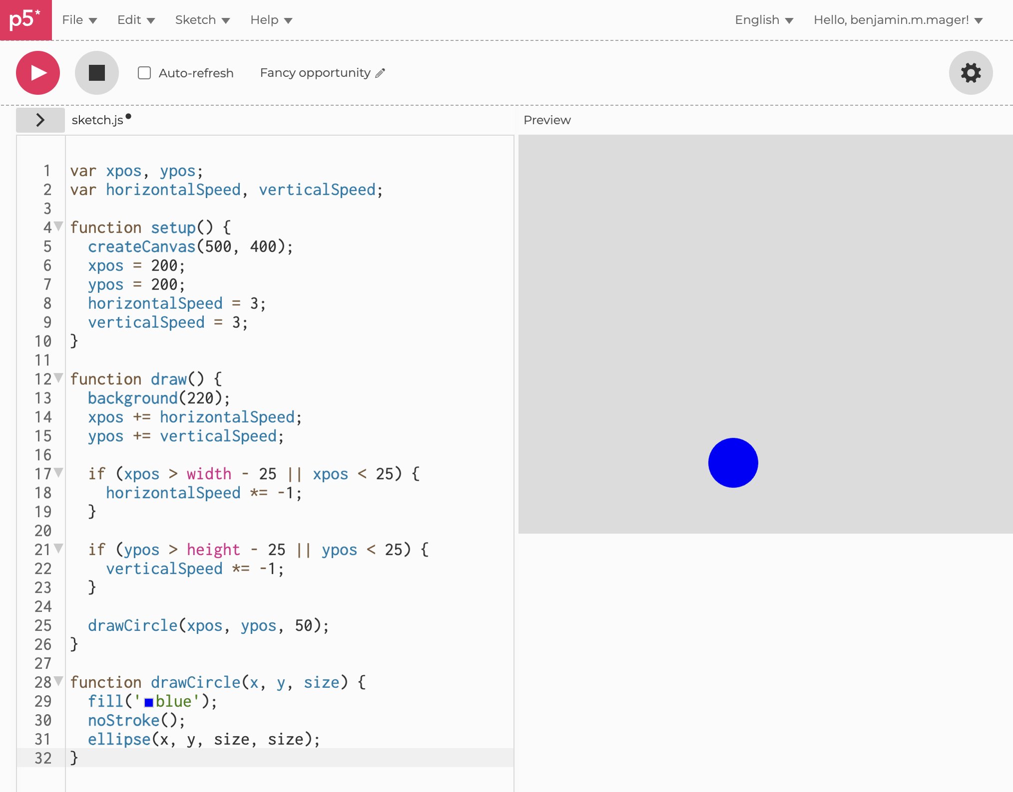 JavaScript Bouncing Ball