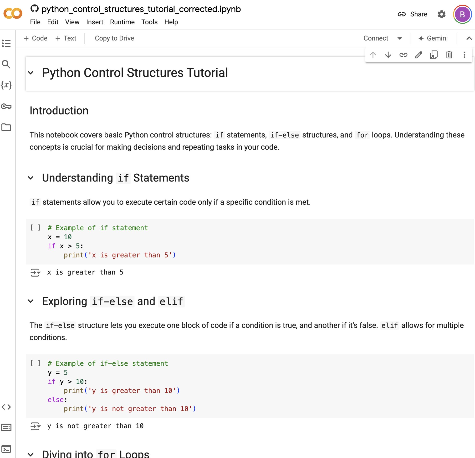 Python Control Structures